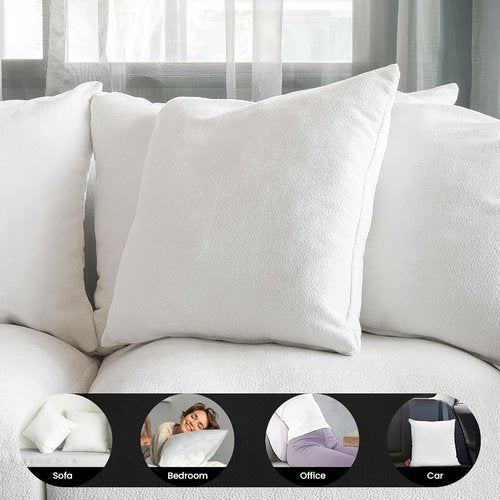 Foamily Throw Pillow Inserts - Premium Soft Fluffy Decorative Pillows | 18x18 Inch Set of 4 for Couch & Bed