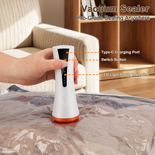 Travel Vacuum Bags with Pump - 15 Pack Space Saver Bag for Travel & Home, Clothes, Bedding, Blankets, Seasonal Storage