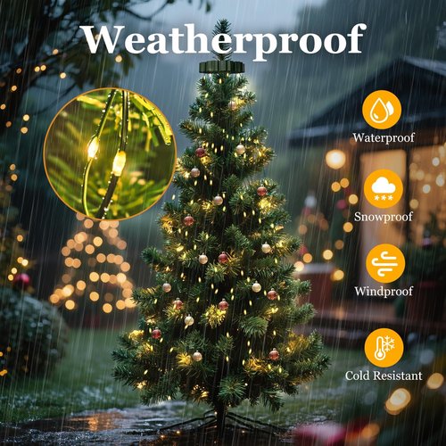 Btfarm Christmas Tree Lights - 400 LED Remote Fairy Lights | 6.6FT Waterproof Dimmable Twinkle for 5-7FT Trees