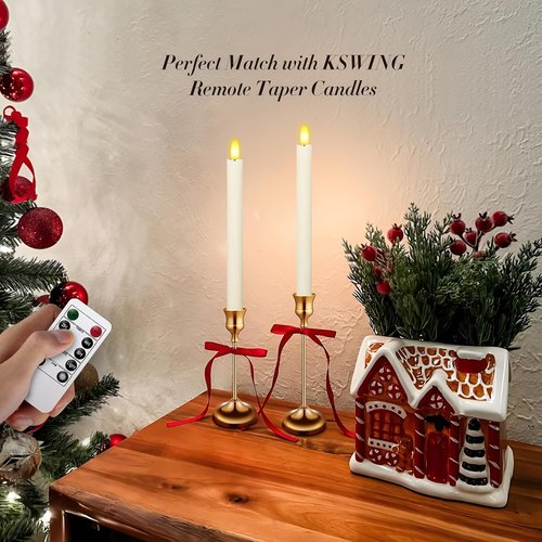 KSWING Gold Candlestick Holders - 6 PCS Metal Taper Candle Holders Set for Elegant Home Decor | Perfect for Weddings & Parties