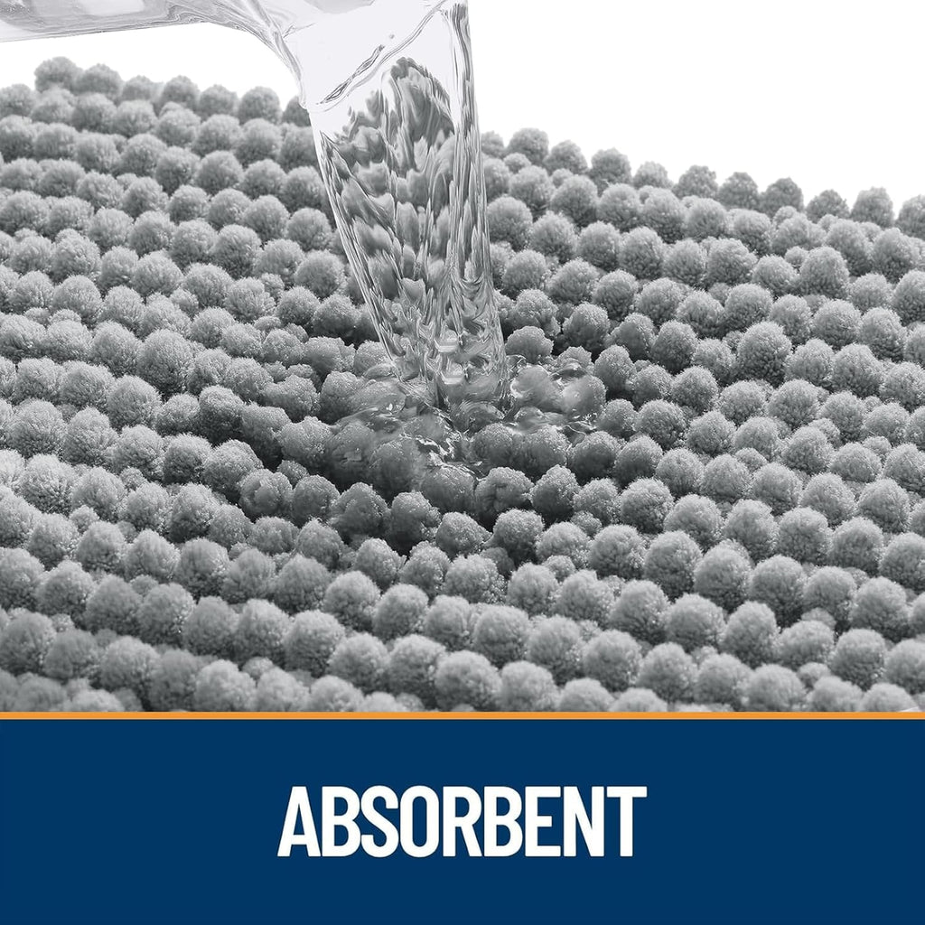 OLANLY Dog Door Mat - Ultra Absorbent Chenille Mud Doormat, Non-Slip & Washable, 47x24, Grey