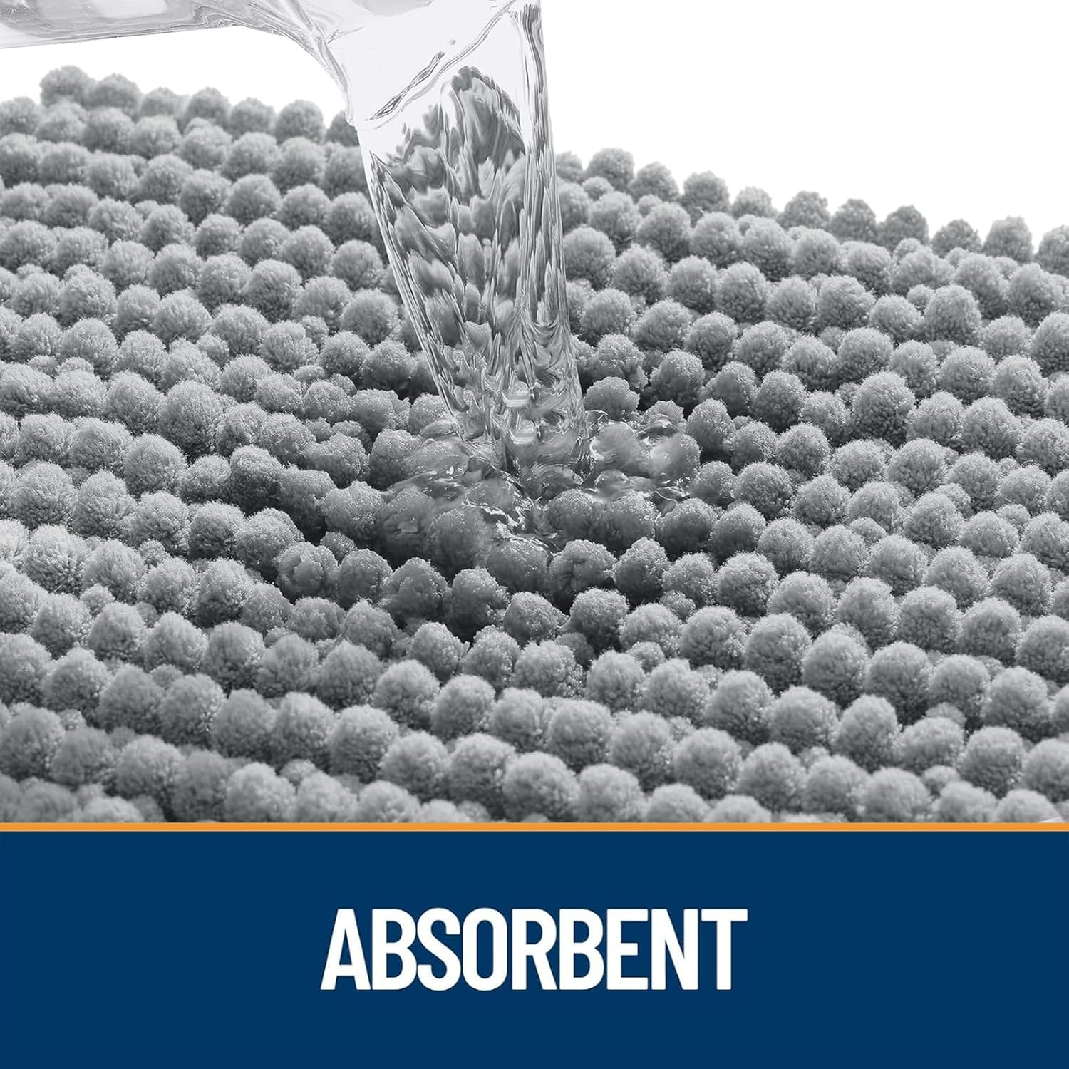 OLANLY Dog Door Mat - Ultra Absorbent Chenille Mud Doormat, Non-Slip & Washable, 47x24, Grey