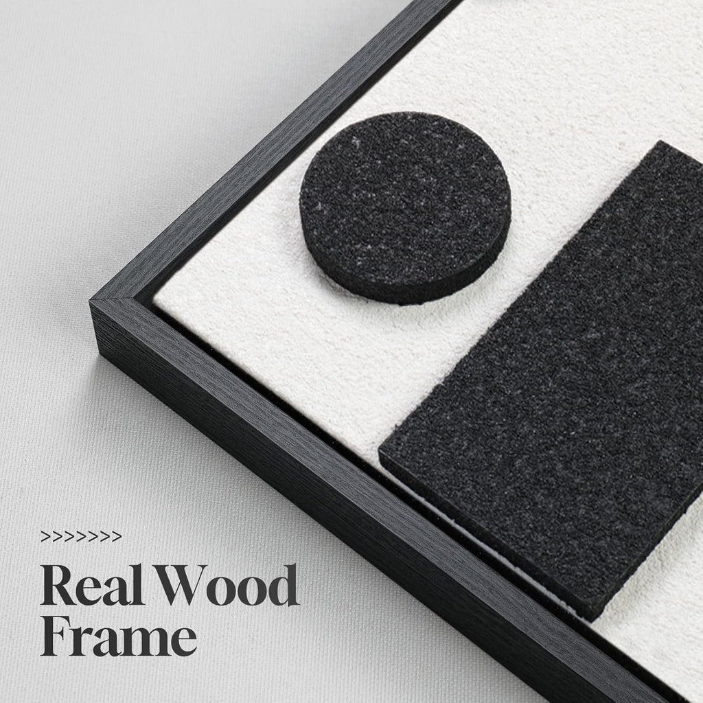 Skiennix Large 3D Textured Black and White Abstract Wall Art - Set of 2 Modern Paintings | 24x36 In Minimalist Decor