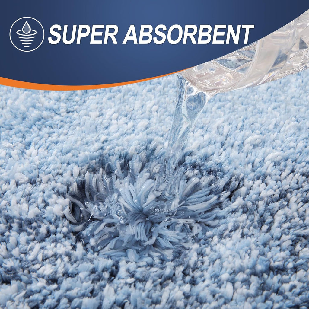 OLANLY Bathroom Runner Rug - Extra Soft Microfiber Mat, Quick Dry & Washable, 59x17 Inches - Blue