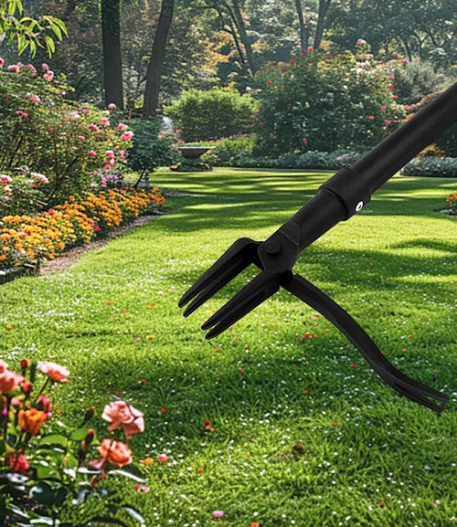 GardenWeasel Weed Puller Tool - 4-Claw Stand Up Weeding Tool with 47.8" Adjustable Stainless Steel Handle