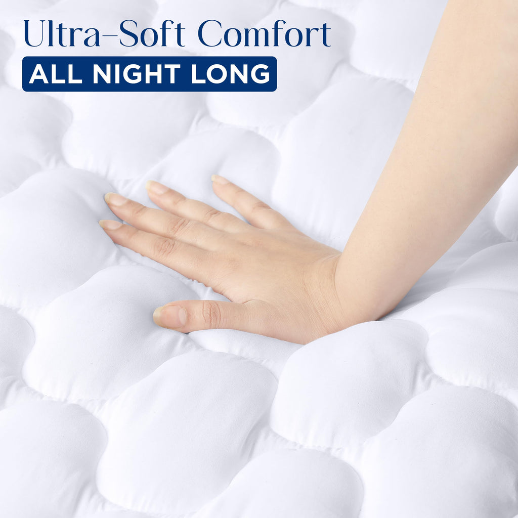 Utopia Bedding 2 Pack Waterproof Mattress Protector, King Mattress Pad, Noiseless Quilted Fitted Cover with Deep Pocket Stretches up to 16 Inches (White)