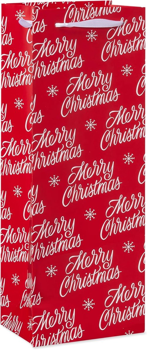 American Greetings Wine Gift Bags - Multi-Design Set in Red, White, and Silver (5 Bags)