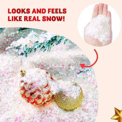 JOYIN 12 OZ Artificial Snowflakes - Sparkling Christmas Tree Decoration & Holiday Craft Supplies