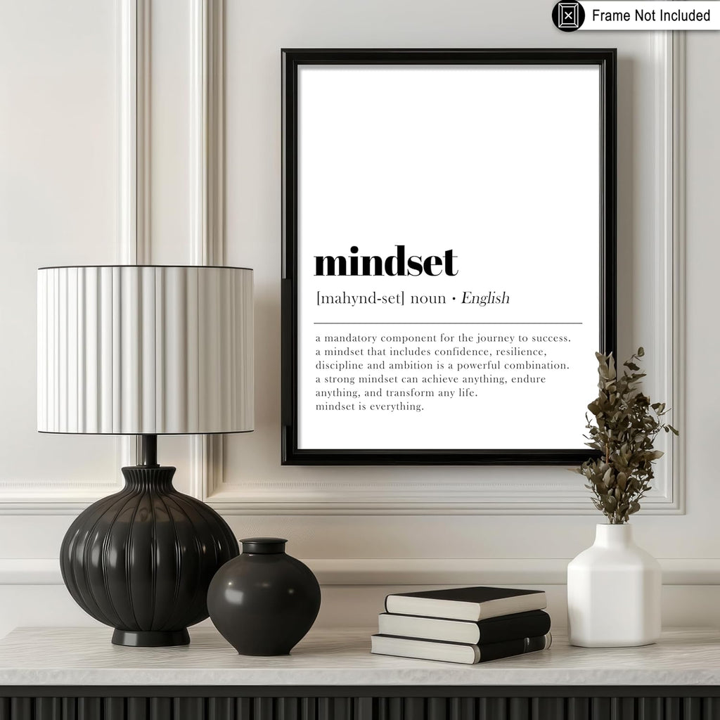 Poster Master Mindset Definition Print - Motivational Typography Wall Art - 8x10 Unframed Decor