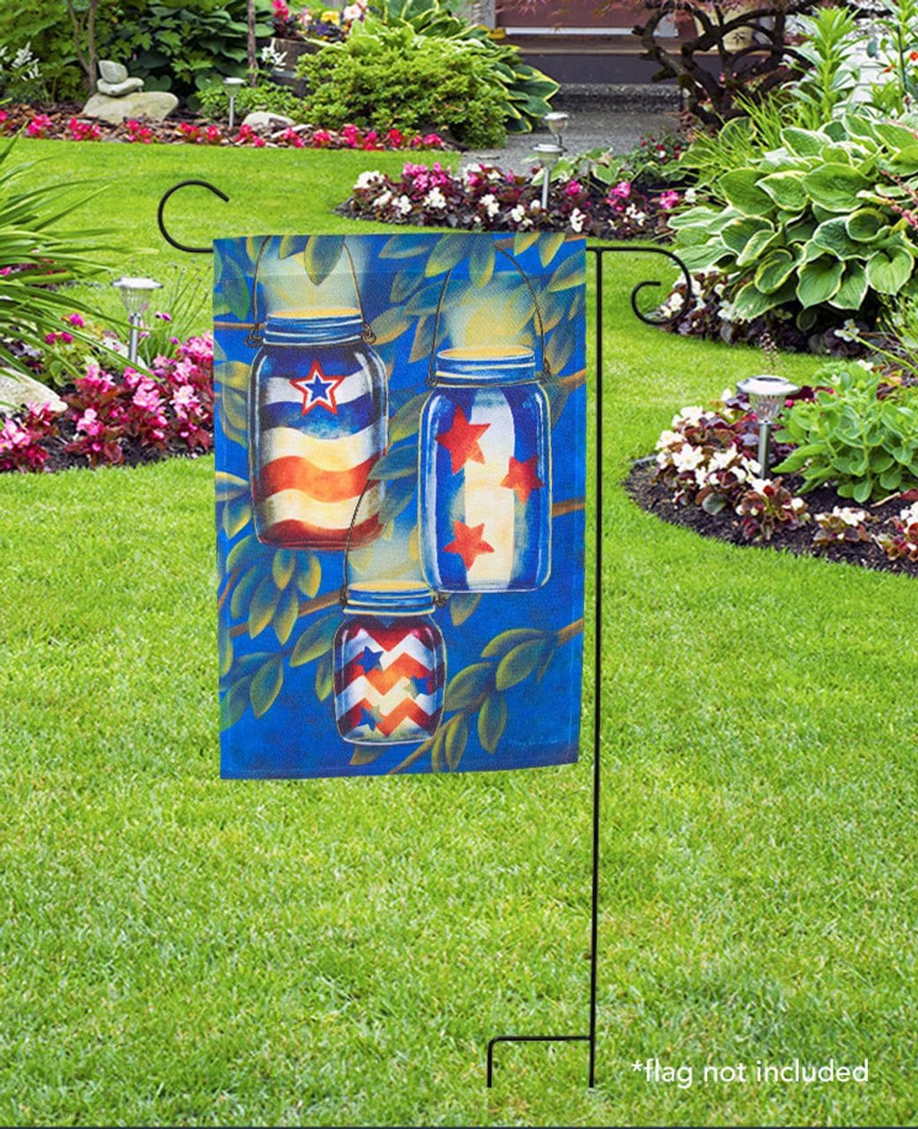 Briarwood Lane Wrought Iron Garden Flag Stand - 40" Height for Outdoor Decor