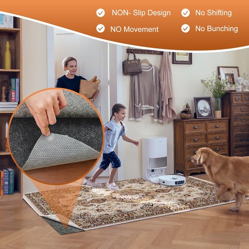 Comfypad - Felt Rug Pad, 2 x 8 Ft Rubber Non-Slip Rug Pad Gripper, Keep Rugs Secure and in Place, Extra Strong Under Carpet Mat Cushion - for All Floors