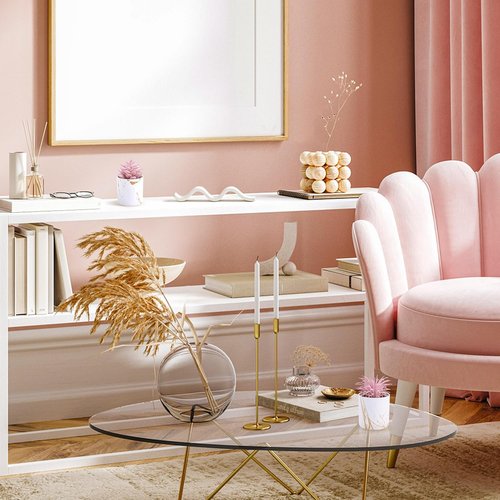 Der Rose Artificial Succulent Plants - Set of 2 Mini Pink Decor for Office Desk & Home Vanity