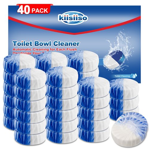 KIISIISO Toilet Bowl Cleaners 40 PACK, Long-Lasting Toilet Bowl Cleaner Tablets with Sustained-Release Technology Against Tough Stains,Automatic Toilet Cleaner for Deodorizing & Descaling