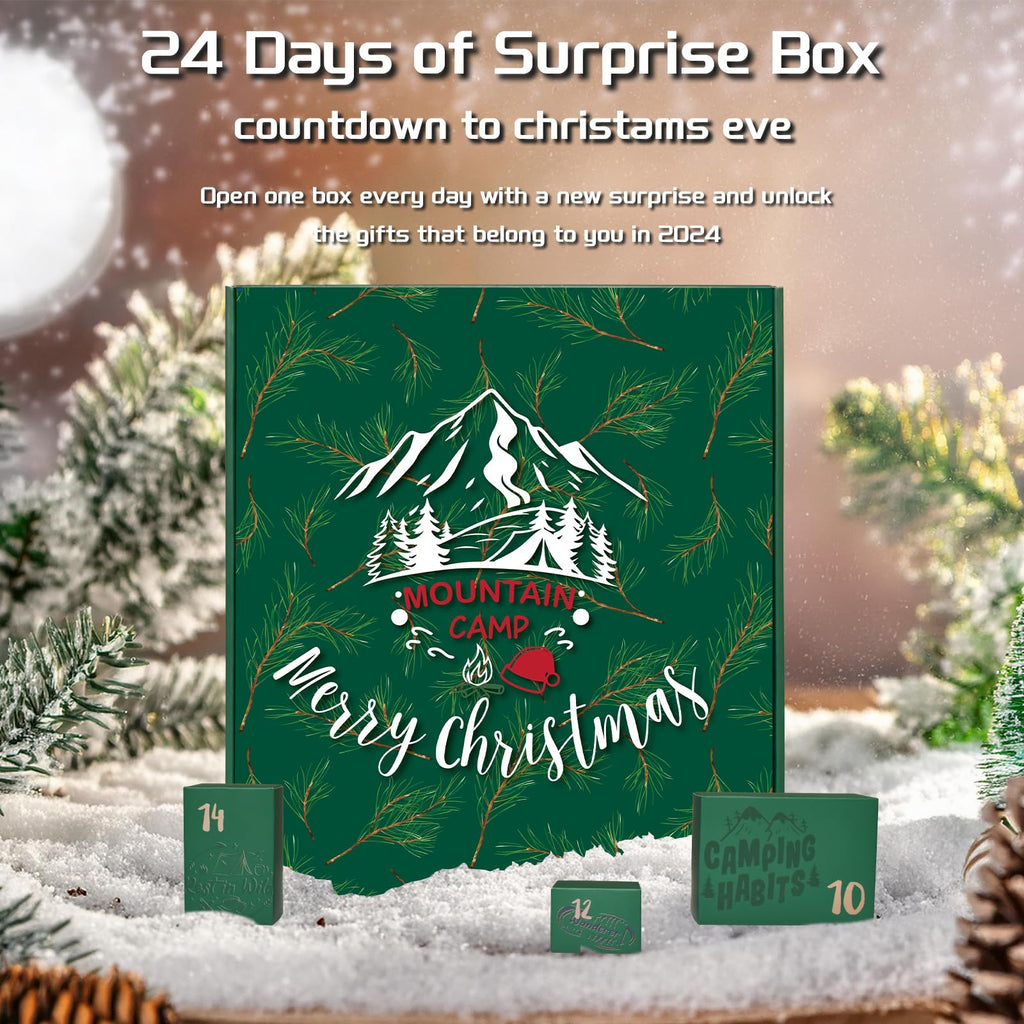Survival Kit Advent Calendar - 24 Days Christmas Countdown Calendar Emergency Survival Gears Gift for Men Teen Adult, 2025 Xmas Cool Gadgets for Outdoor Camping Fishing Hunting Adventure