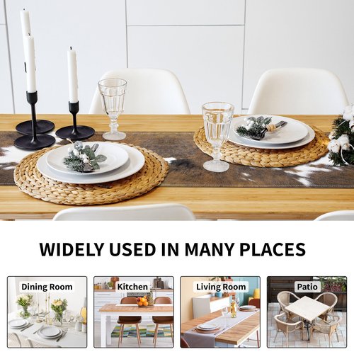 Cow Print Table Runner Brown Western Runners Cowhide Table Decorations Farmhouse Country Table Runner for Party Home Kitchen Dining Room 13x71 Inch (just a Print)