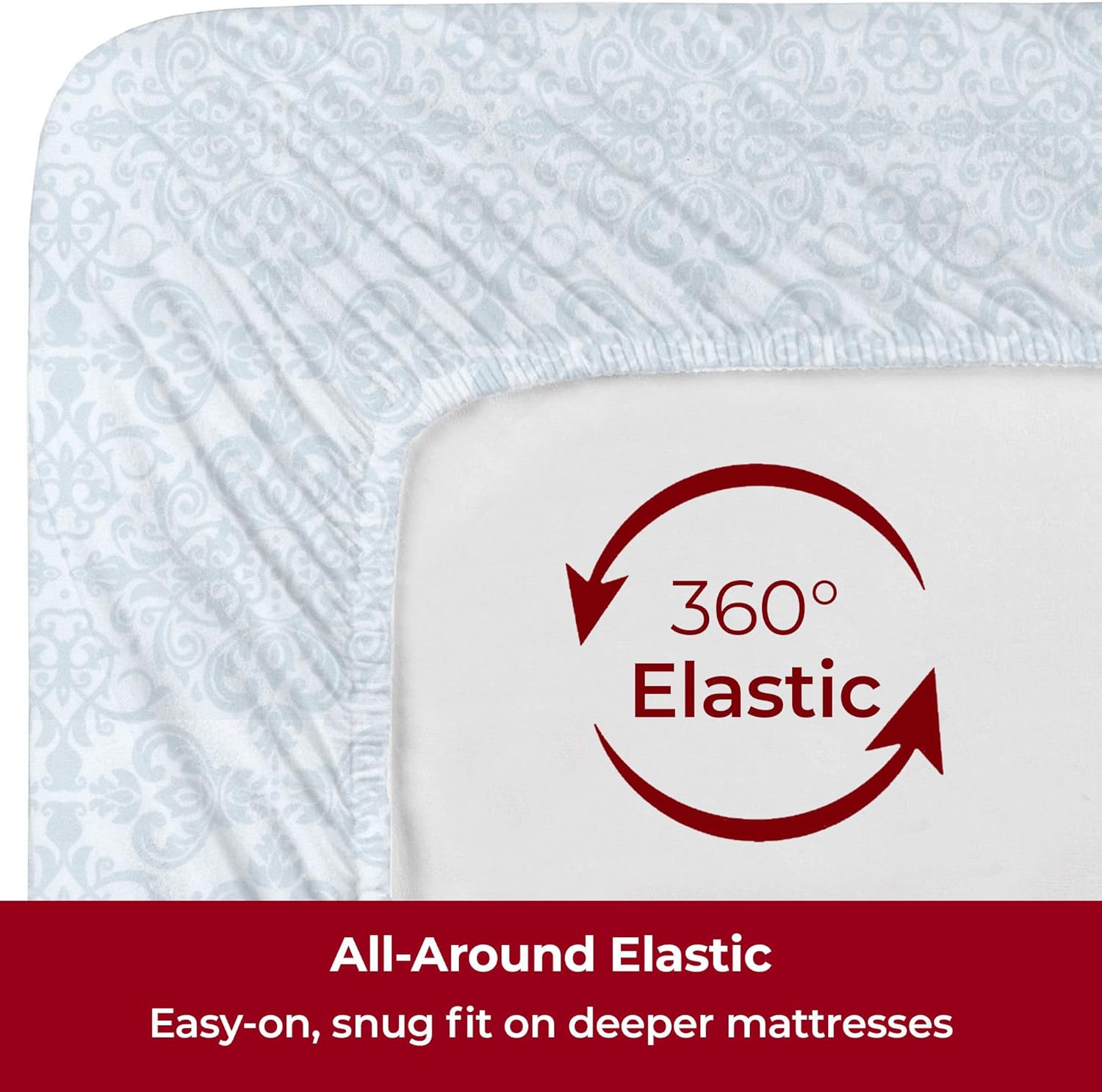 Mellanni Extra Deep King Sheets - Hotel Luxury Ultra Soft Cooling Bedding - 4 PC Set in Laced Sky Blue