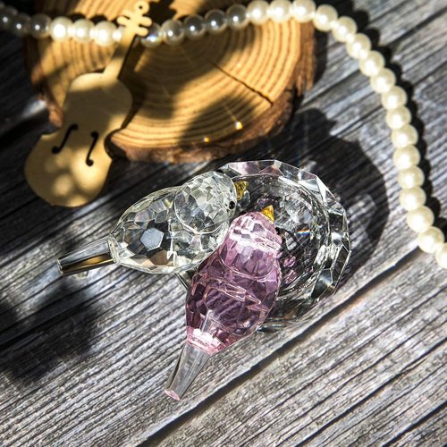HDCRYSTALGIFTS Crystal Bird Figurine - 3.3'' Collectible Art Glass Decor | Perfect Valentine’s Day Gift for Women
