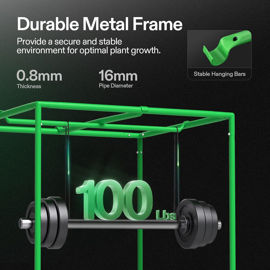 VIVOSUN 2x2 Grow Tent - High Reflective Mylar with Observation Window & Floor Tray | 24"x24"x48" for Hydroponics