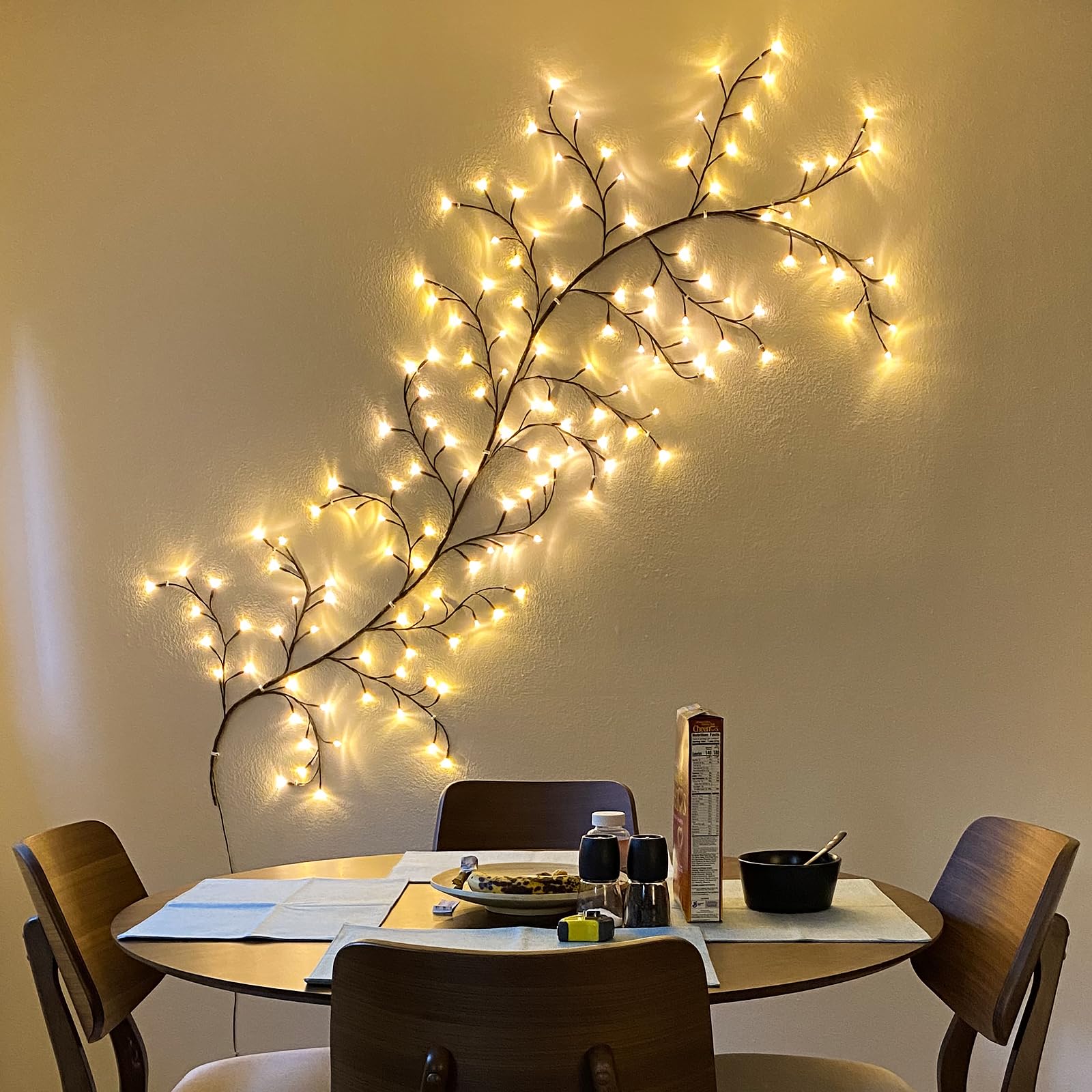 SZMiNiLED Enchanted Willow Vine Lights: Warm LED Branch Lights for Bedroom Window Frame Living Room Wall, DIY Home Decor Ideal for Fireplace, Wedding & Christmas Decor