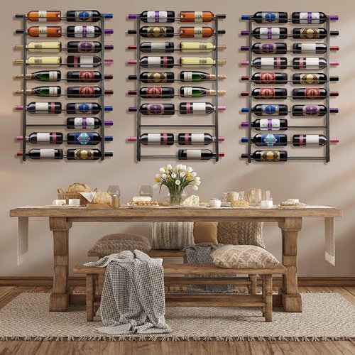 YANGSHUO Wine Rack Wall Mounted: 20 Bottles Display Hanging - Large Capacity Wine Storage for Wine Lovers, Bar Operators as Wine Cellar/Bar/Restaurant/Hotel Lobby Display