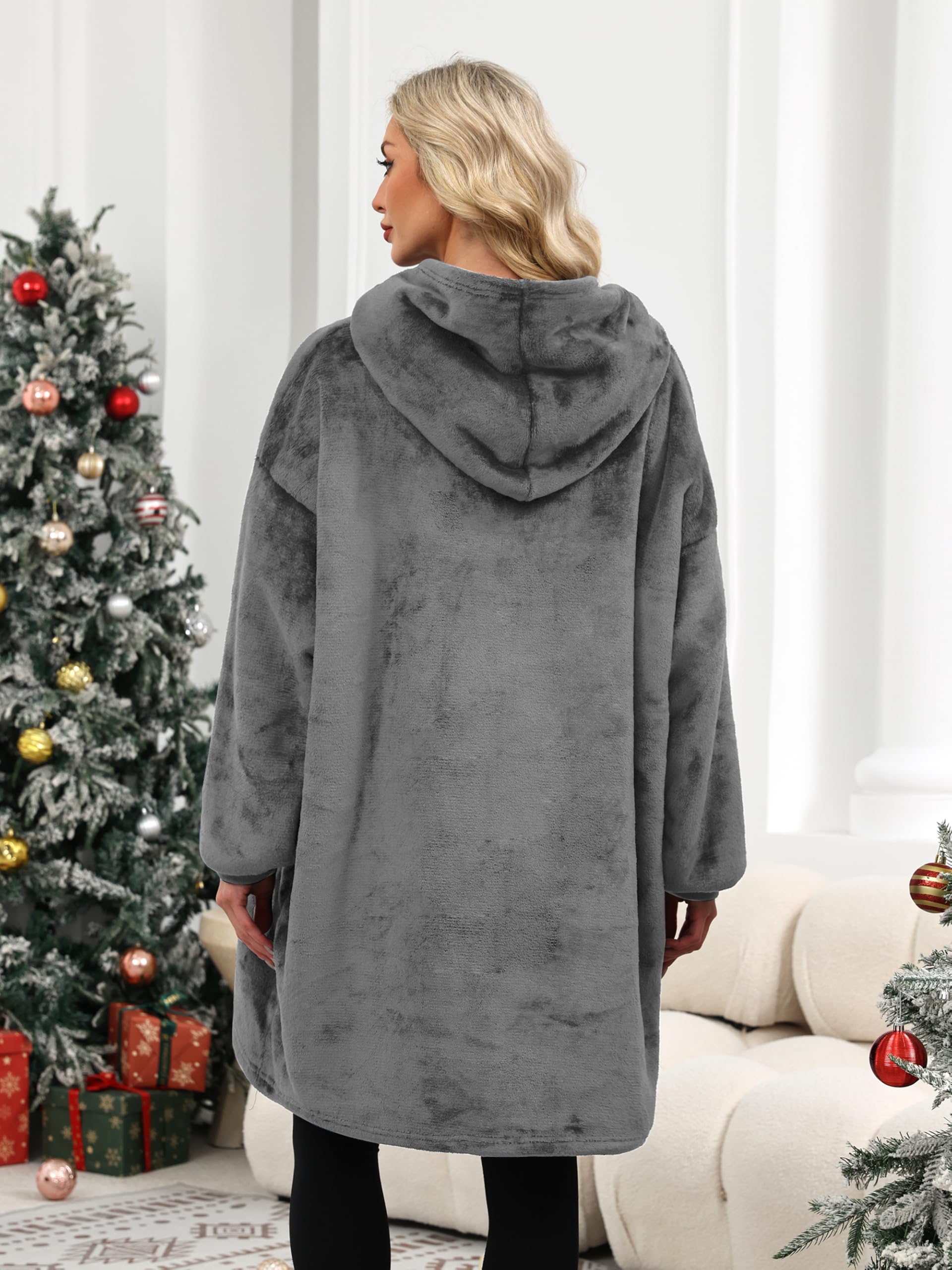 Wearable Blankets for Women, Hooded Blanket Sweatshirt as Christmas Birthday Gifts for Women, Cozy Sherpa Hoodie for Adult