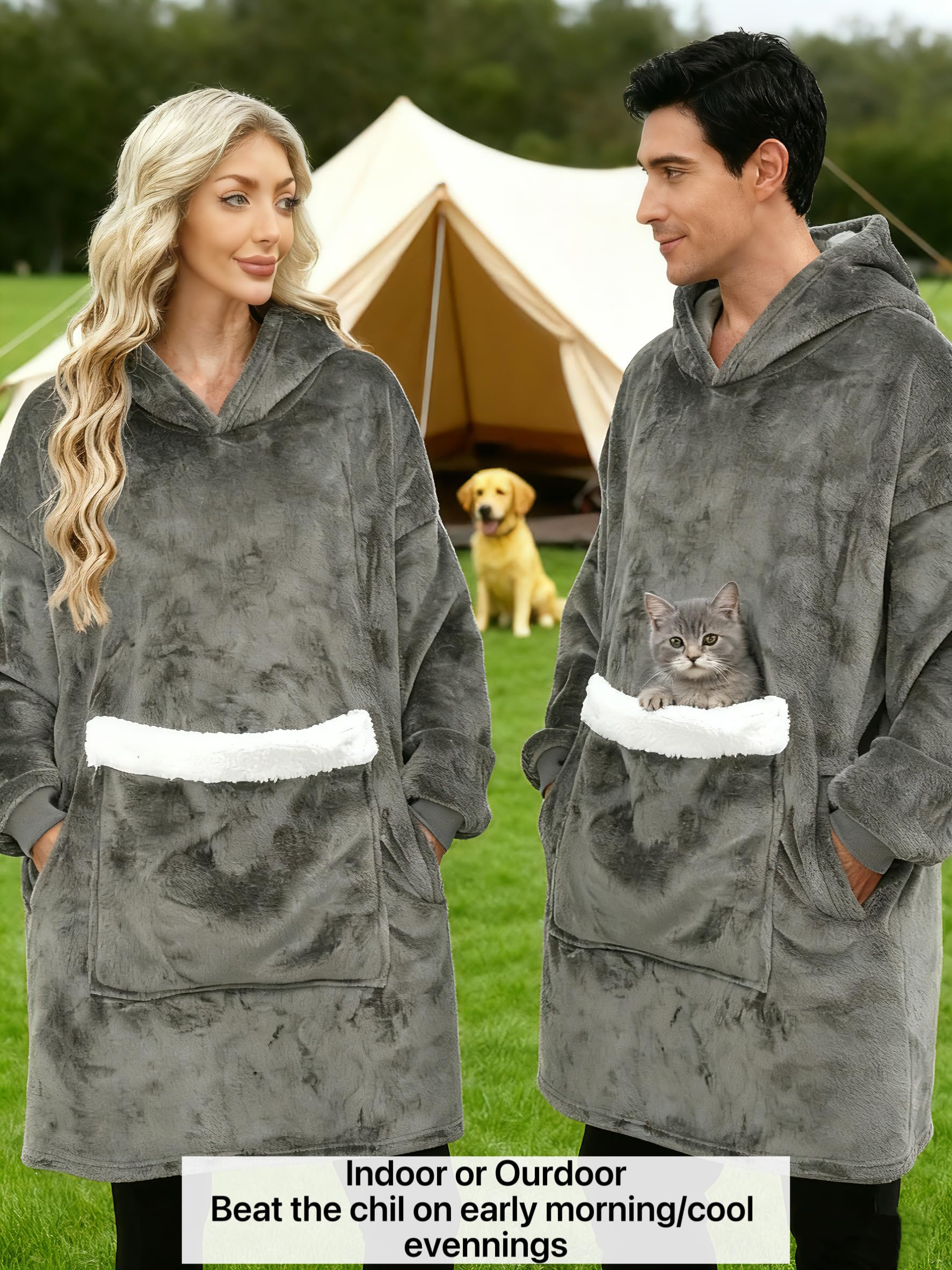 Wearable Blankets for Women, Hooded Blanket Sweatshirt as Christmas Birthday Gifts for Women, Cozy Sherpa Hoodie for Adult