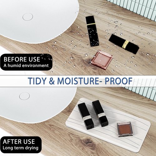 Diatomite Coasters | 3PCS Water Absorbing Stone Tray - Fast Drying Soap Dish for Kitchen & Bathroom