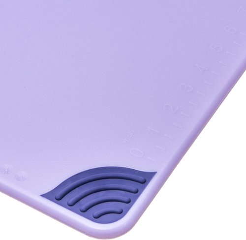 San Jamar Saf-T-Grip Cutting Board for Restaurants, Saf-T-Zone Cutting Board, 15" X 20", Purple