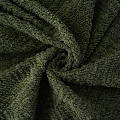 BATTILO HOME Olive Green Chenille Throw Blanket for Bed, Knit Throw Blanket,Super Soft Warm Home Decor Throw Blanket with Tassels for Couch,Sofa and Living Room,50" x 60"