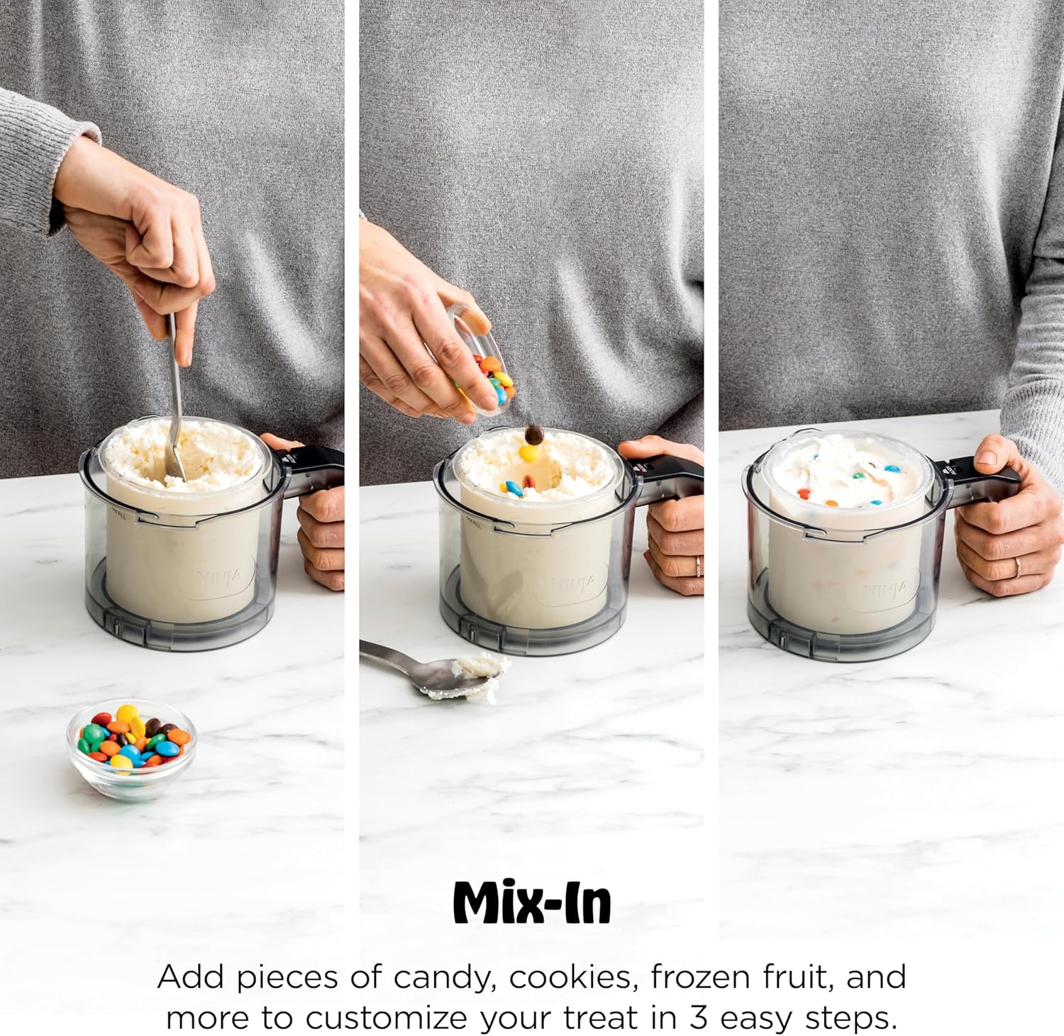 Ninja CREAMi Deluxe Ice Cream Maker - 11-in-1 Frozen Desserts, Sorbet & Milkshakes | Includes 2 XL 24 Oz. Tubs | Silver | NC501