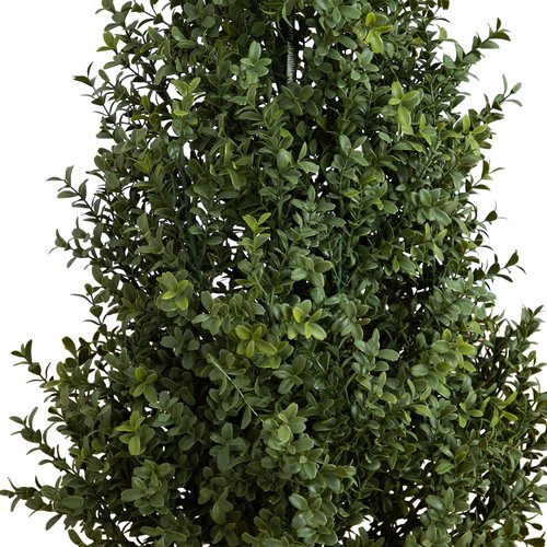Nearly Natural 4ft UV-Resistant Artificial Boxwood Topiary Tree - Lifelike Greenery for Indoor and Outdoor Decor, Includes Nursery Planter