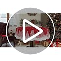 Christmas Tablecloth 70 Inch Round Red Snowflakes Tree Theme Spillproof Washable Fabric Xmas Decor - Variation Xmas Tc 08 / 70"