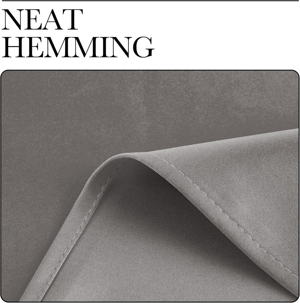 NICETOWN Room Darkening Curtains - Chrome Gray Grommet Drapes for Small Windows | 42" x 84", 2 Panels