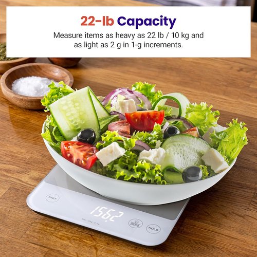 Etekcity Digital Kitchen Scale - 22lb Waterproof Weight Scale for Cooking & Baking | 0.05oz Accuracy