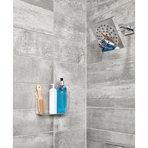 iDesign AFFIXX Plastic Wall Mount Organizer for Kitchen, Bathroom, Office, Bedroom, Garage, Craft Room, 3.5" x 8" x 5.5", Clear