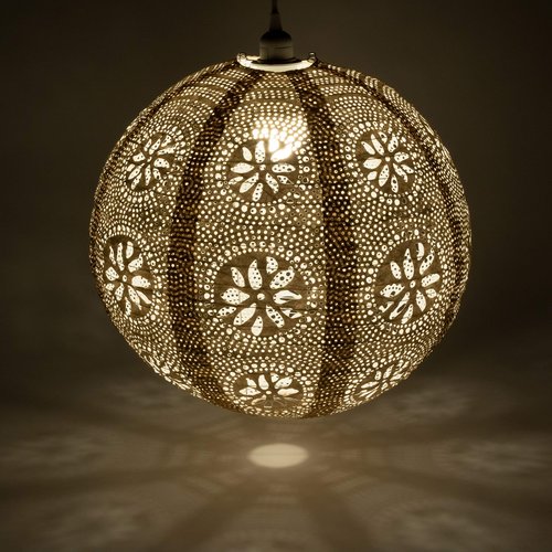Allsop Soji Stella Boho Pearl Indoor/Outdoor 120V Pendant Light, Globe Shaped, 18x18 Inch