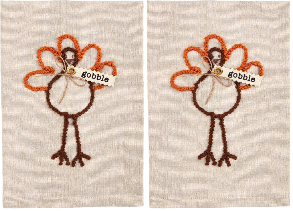 Mud Pie Fall Knotted Towel, Gather, 21" x 14" (Pack of 2)