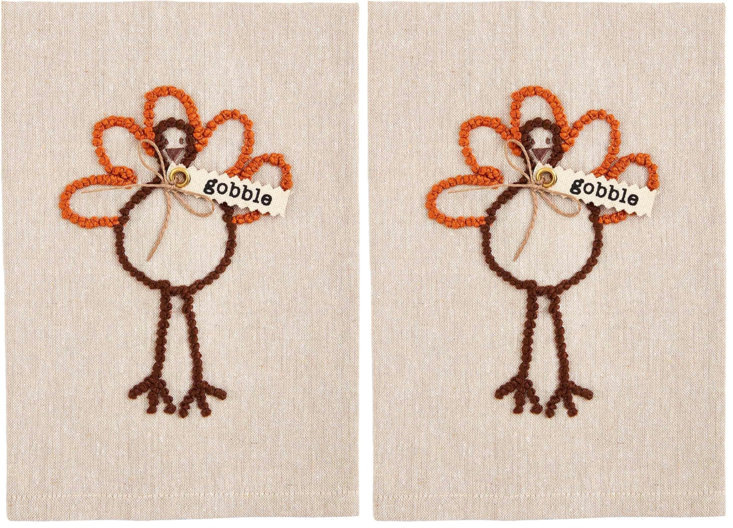 Mud Pie Fall Knotted Towel, Gather, 21" x 14" (Pack of 2)