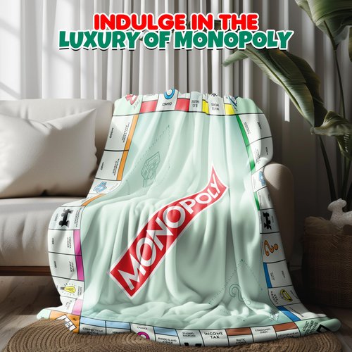 Monopoly Blanket | Monopoly Game Board | Monopolys Throw Blanket | Oversized Game Boards | Giant Monopolys Floor Board Games | 60 X 60 Inches | Officially Licensed