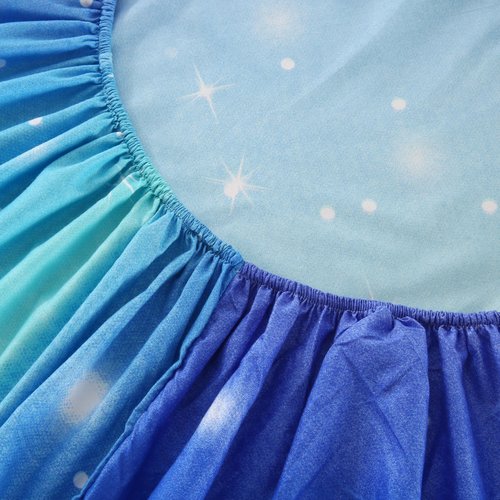 IngeCrafts Rainbow Galaxy Sheet Set Twin Size, 4-Piece Bedding with Glitter Star Ombre Design - Ultra-Soft Microfiber for Kids, Girls, Teens (Vibrant Blue, Twin)