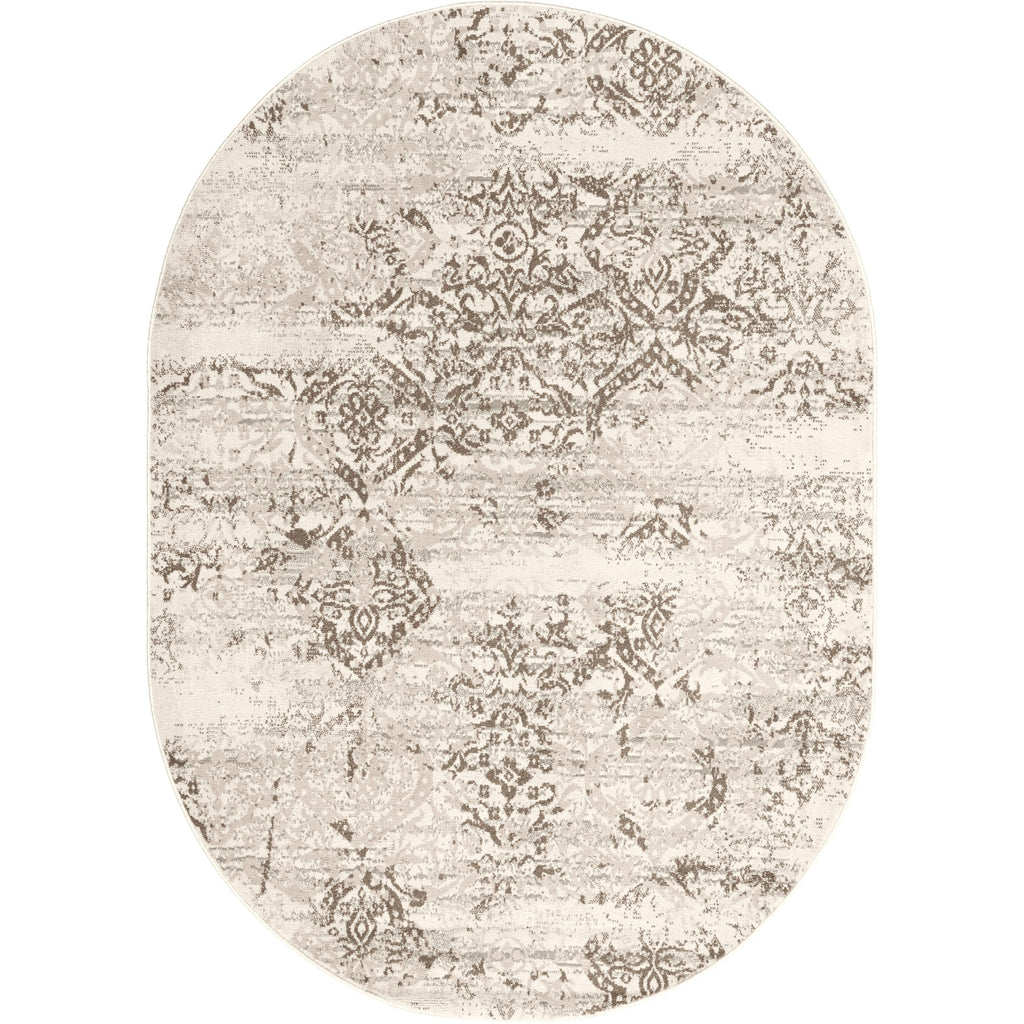 Nuloom Freja Beige/Ivory, 6'7" x 9' Oval, Distressed Floral, Soft and Cozy, High Traffic, Stain Resistant, Easy Clean, Durable Area Rug for Bedroom, Living Room, Dining Space, Den, Foyer, Entryway
