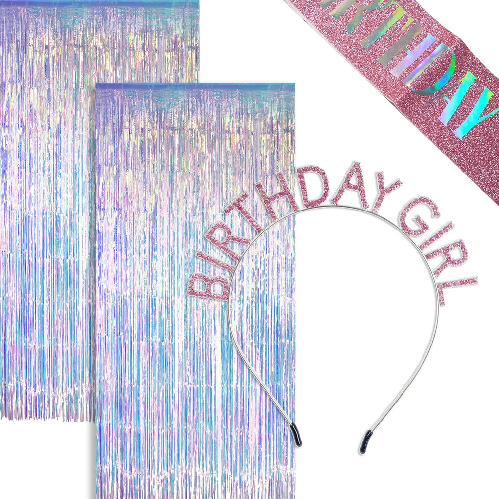 Skiennix Birthday Girl Crown - Iridescent Streamers for Festive Celebrations | Perfect Party Accessory