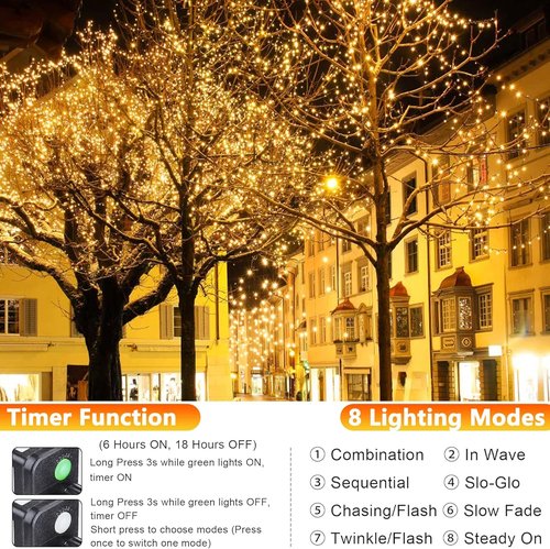 Joomer Fairy String Lights - 33FT 100 LEDs Indoor/Outdoor Copper Wire Lights | Warm White for Parties & Weddings