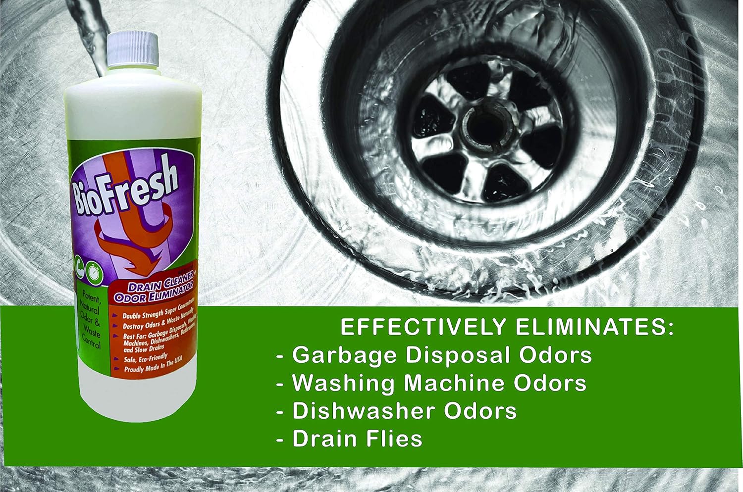 Skiennix Enzyme Drain Cleaner & Deodorizer - Eliminate Odors in Sinks, Showers & Septic Systems | 32oz