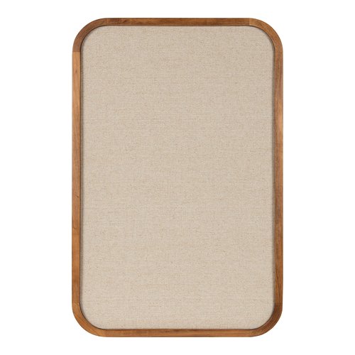 Kate and Laurel Hutton Transitional Pinboard; 20 x 30; Rustic Brown; Radius Rectangle Wall Organizer with Fabric Pinning Surface