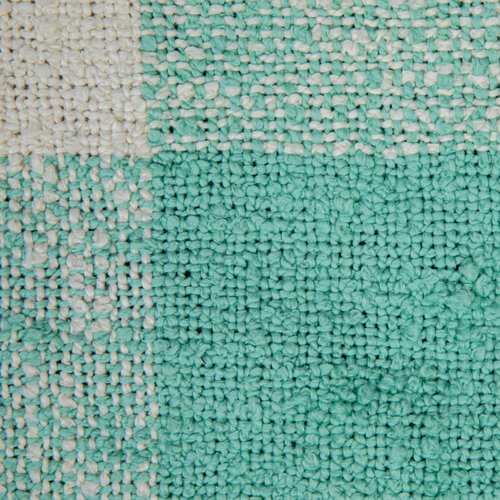 Creative Co-Op Hand-Woven Cotton Throw with Plaid Pattern and Fringe, Mint and Cream