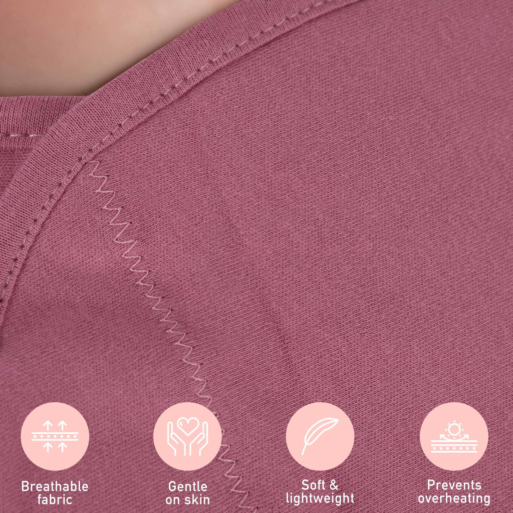GLLQUEN BABY Swaddles for Newborns Organic Cotton, Soft Baby Girl Swaddles 0-3 Months, Womb-Like Sleep Sack Wrap Nursery Swaddling Blankets Mauve Blush Rose