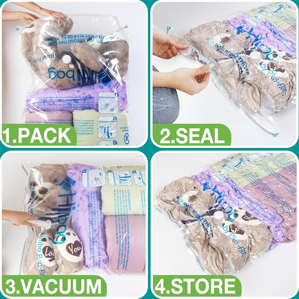 Regine Switzerland XXL Jumbo Vacuum Storage Bags - 47''x35'' Space Saver for Blankets & Comforters (4 Pack)