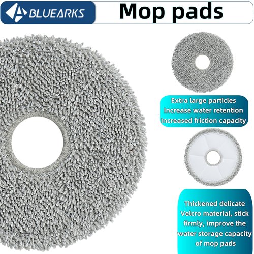 Bluearks 25 Pack X40 Ultra Accessories Kit for Dreame X40 Ultra/L40 Ultra Gen 2/MOVA P10/P50 Pro Ultra Replacement Parts,1 Main Brush 6 Mop Pads 4 Hepa Filters 6 Side Brush 6 Vacuum Bags