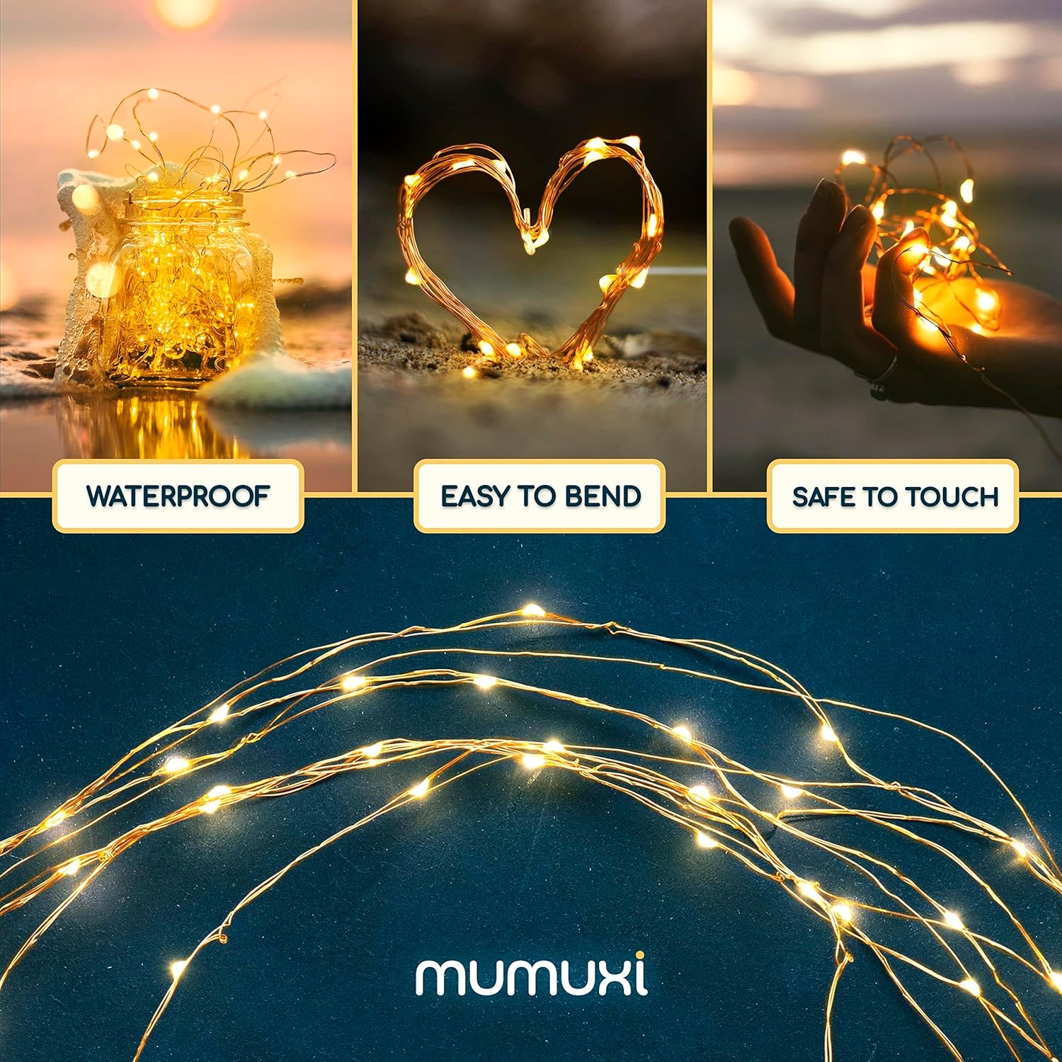 MUMUXI Fairy String Lights - 20 Pack 3.3ft Battery Operated Mini LEDs for Weddings & Parties | Warm White